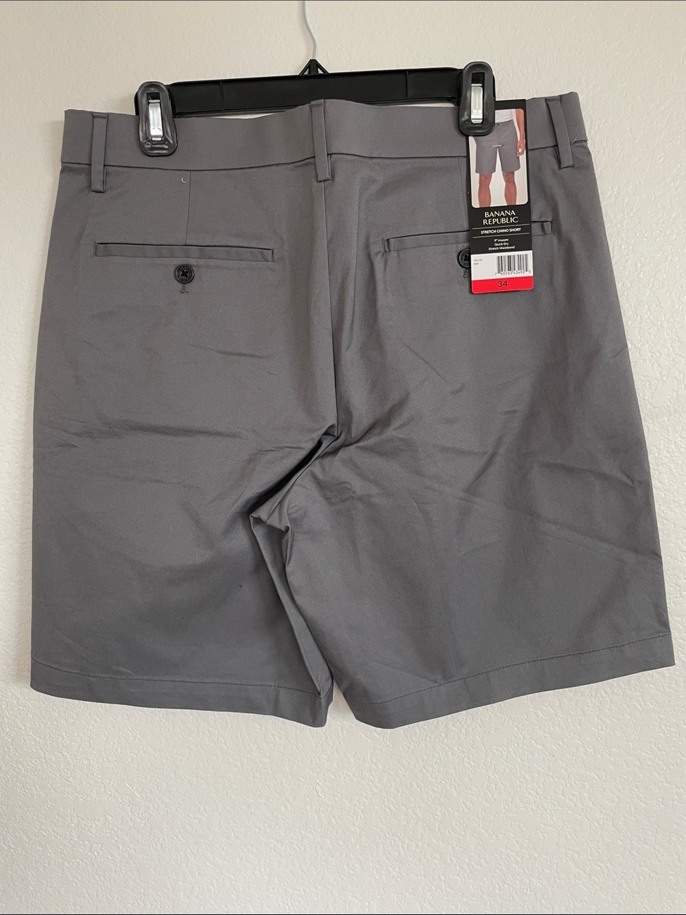 Banana Republic Gray Stretch Chino Men’s Shorts Size 34 - Picture 3 of 4
